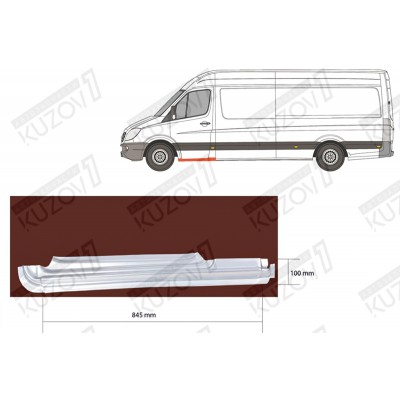 Порог (левый) Klokkerholm для Mercedes Sprinter 2013-2017 - фото